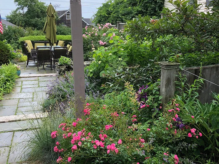 Stunning English gardens surround the property.