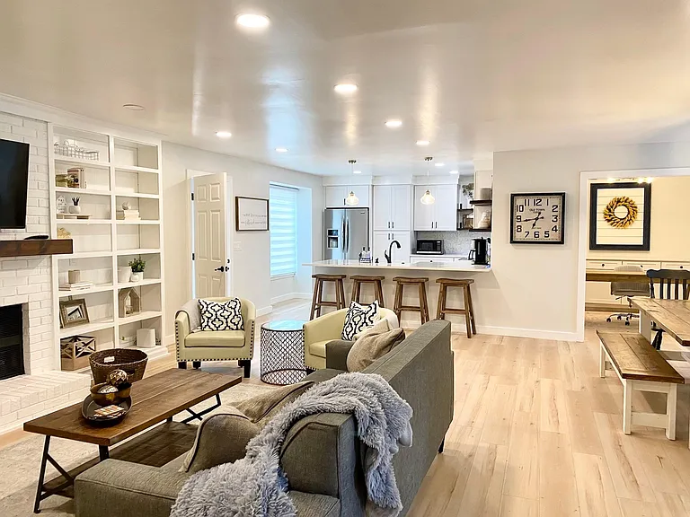 Open Concept Kitchen, Living, Dining Area.