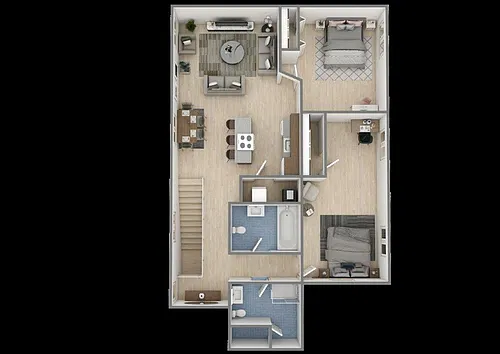 Floor plan 2 Bedroom, 2 Bathroom