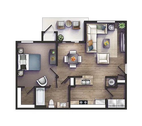 Floor plan The Victoria with Patio and Balcony