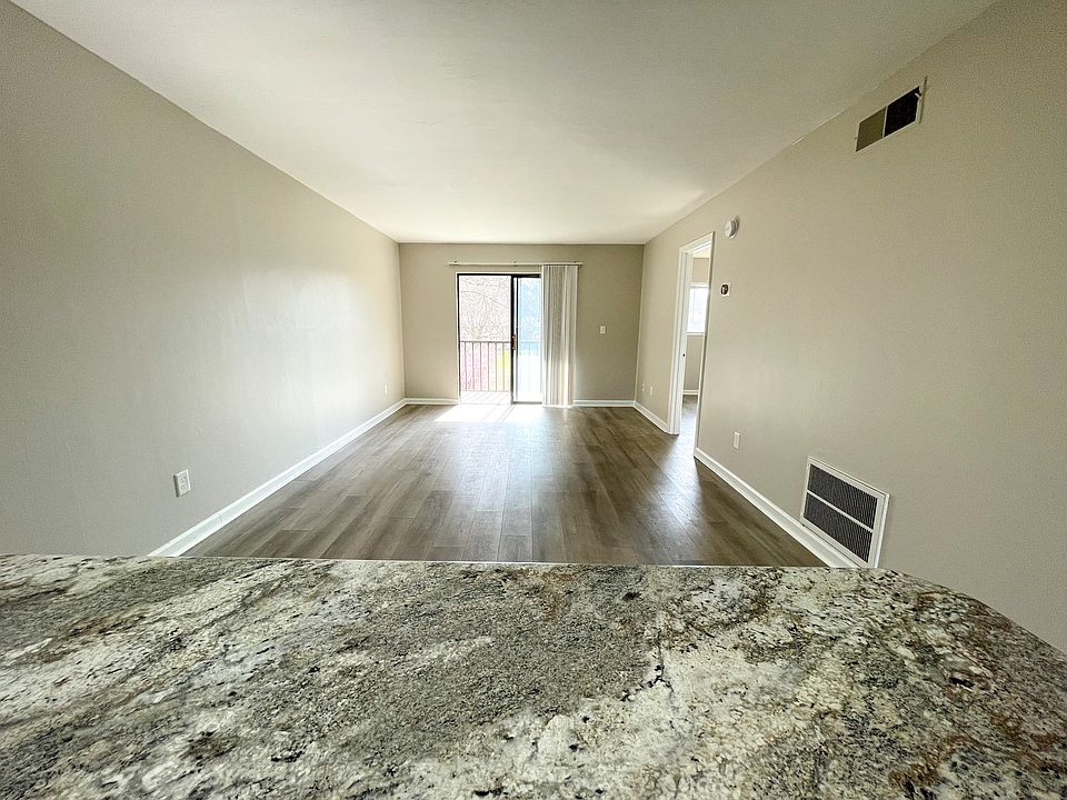 Open concept living room adjacent to the kitchen.