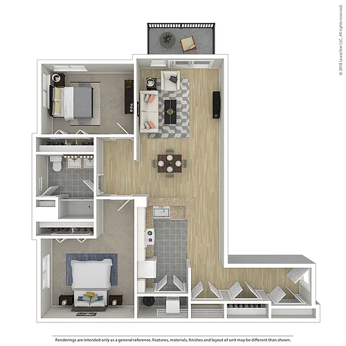 Floor plan 2 BR 1 BA Great Meadow