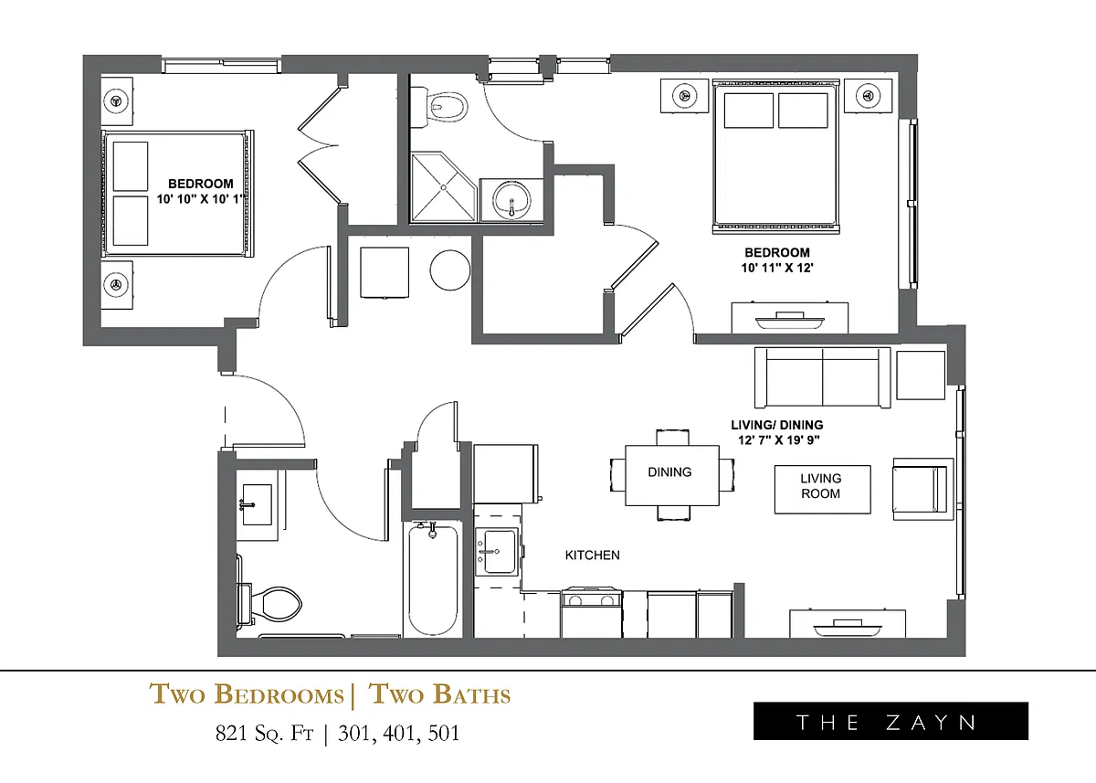 Floor plan Two Bedroom