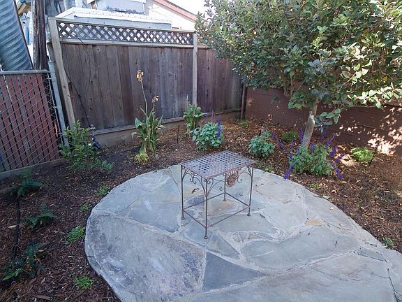 landscaped back yard