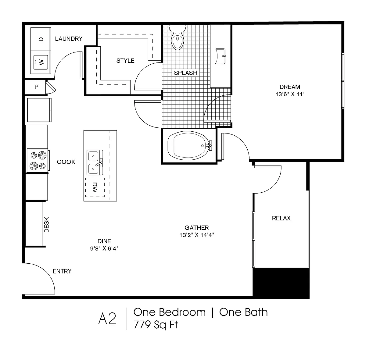 Floor plan One Bedroom One Bathroom