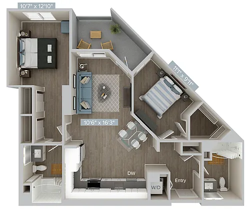 Floor plan Furnished-f-B1U-B1S-1009