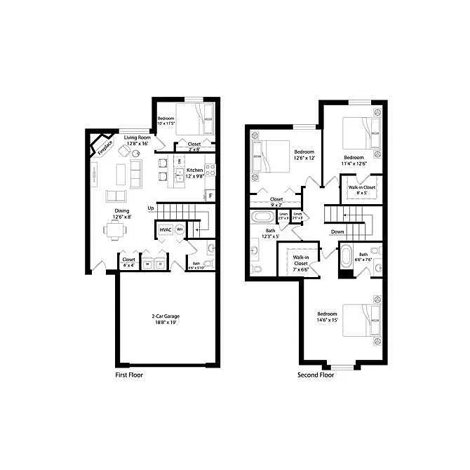 Floor plan D1R Townhome