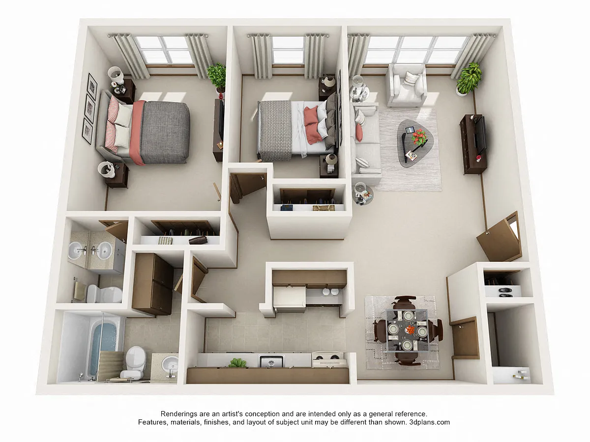 Floor plan Two Bedroom Large