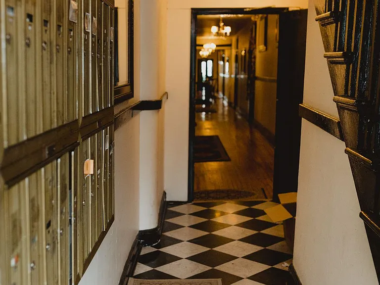 Common hallway and original mailboxes!