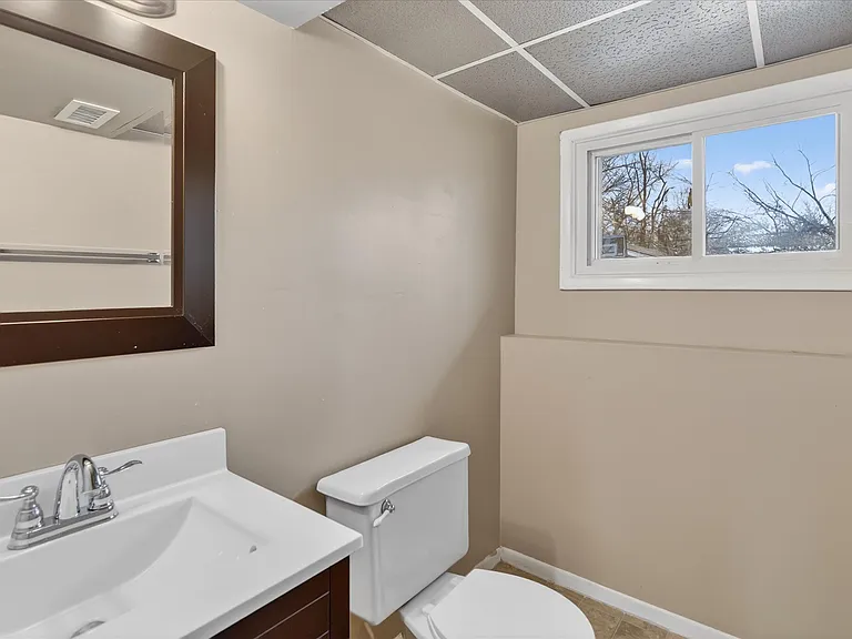 Lower level powder room