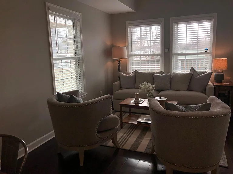 Living room fits oversized sofa!