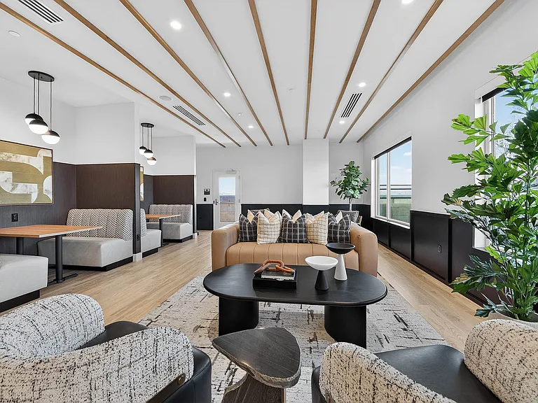 Clubroom with work-from-home spaces