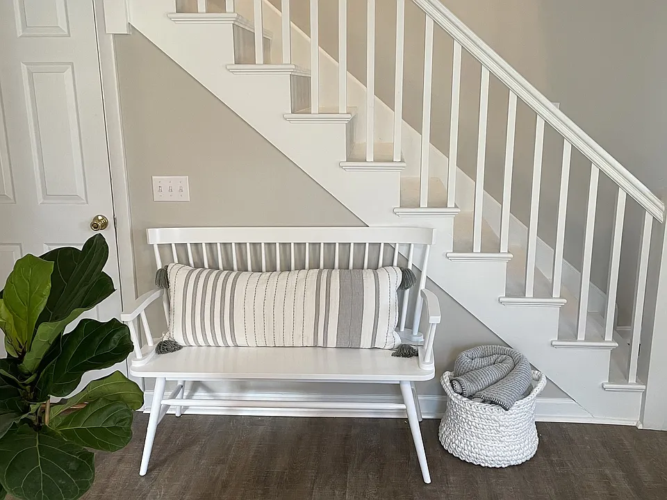 OPEN STAIRCASE IN LIVING ROOM