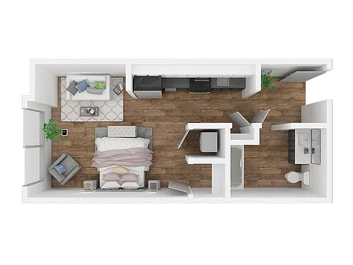 Floor plan Studio, 1 Bath S2