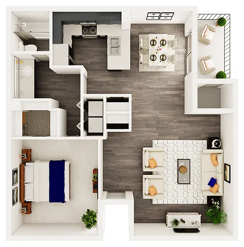 Floor plan 1 Bedroom 1 Bathroom F
