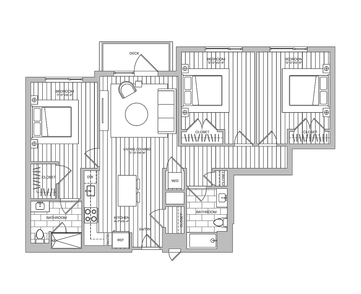 Floor plan 3 Bed 2 Bath