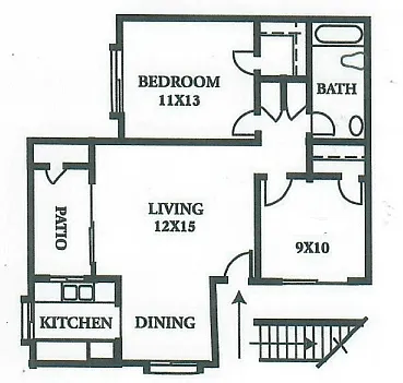 Floor plan 2 Bedrooms 1 Bathroom