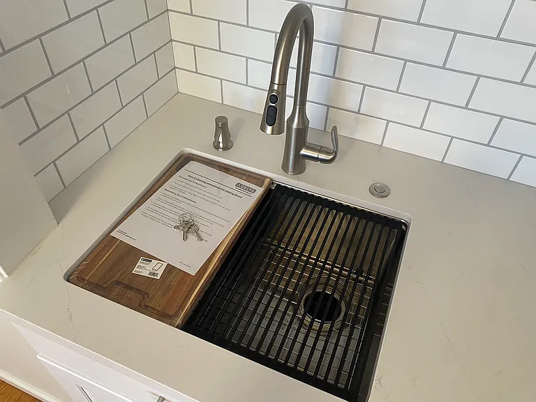 Deluxe Stainless sink with sink orator.