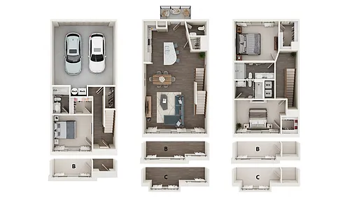 Floor plan 3 Bedroom Townhome