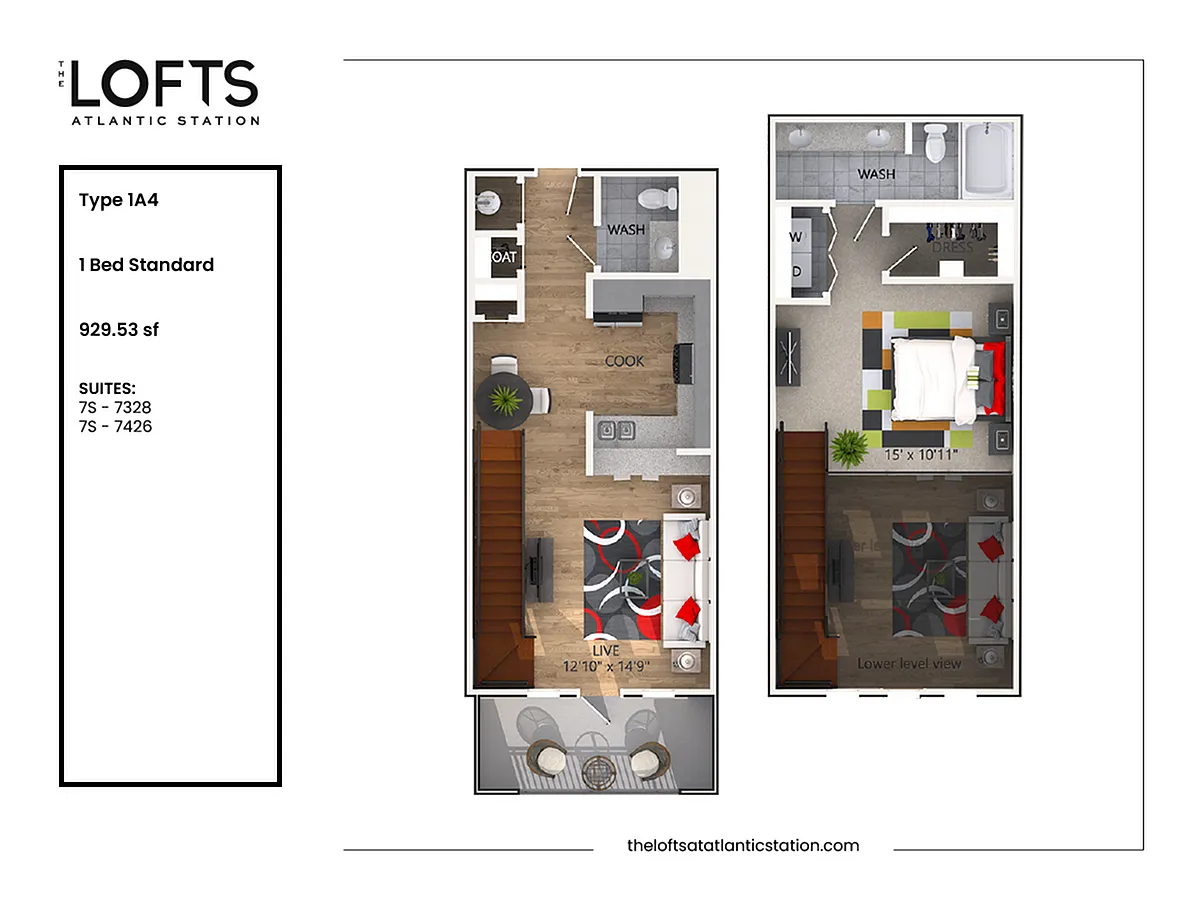 Floor plan 1A4 - 1 Bed Standard