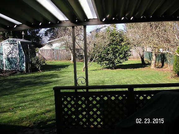 fenced back yard