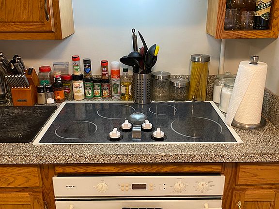 Electric cooktop and oven.