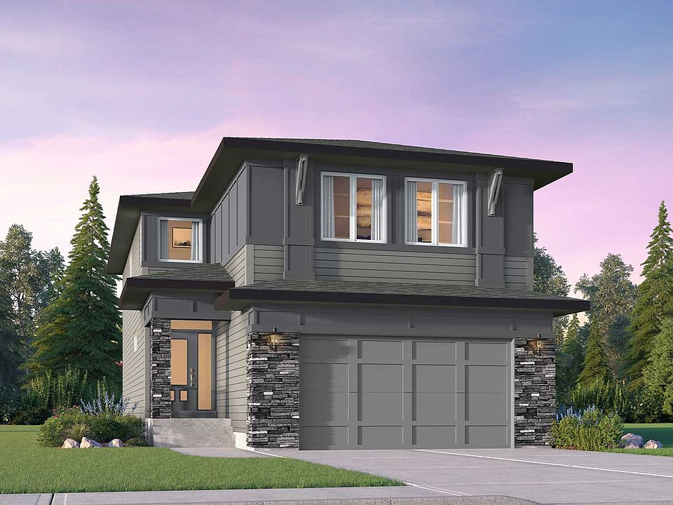 Exterior rendering of the Prairie style of the Savona 28 model by Brookfield Residential