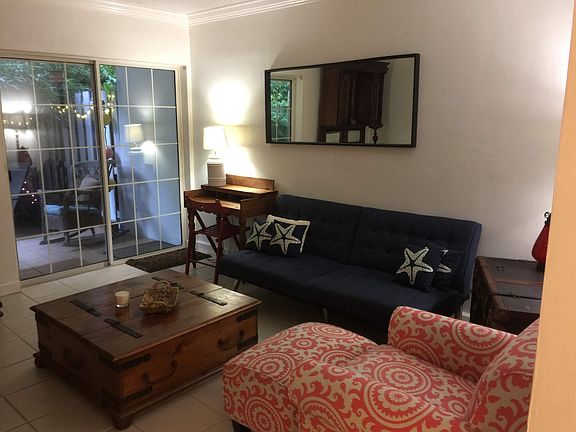 Living room with sliding doors to patio