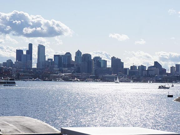 Back deck views of Seattle skyline