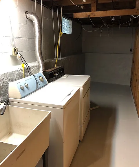 laundry in the basement