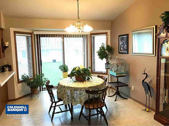 Dining area with patio doors