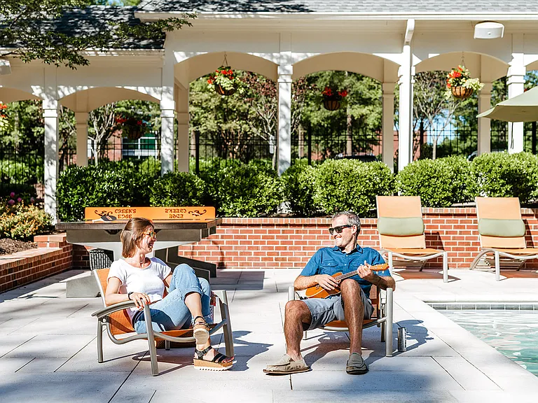 Poolside lounge area
