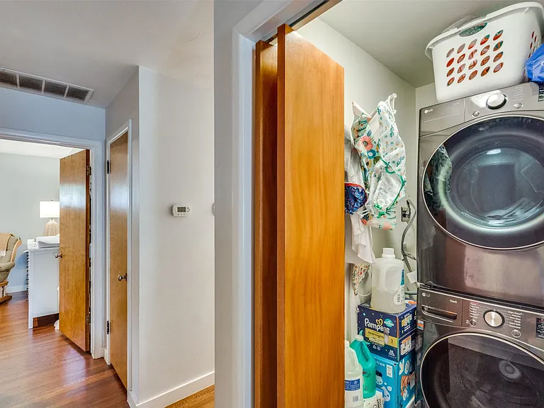 Laundry closet in the hallwway