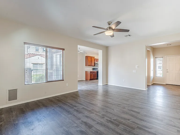 living room looking into kitchen