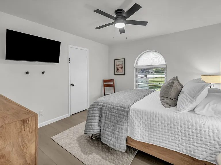 Smart TV's in each bedroom. Closets with hangers provided. Dresser for you to settle in and stay a while