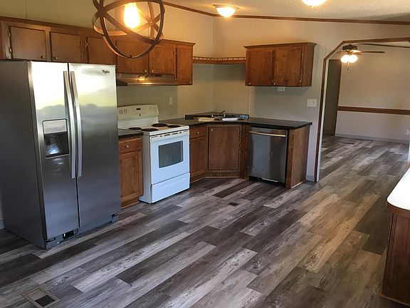 Kitchen with solid surface countertops