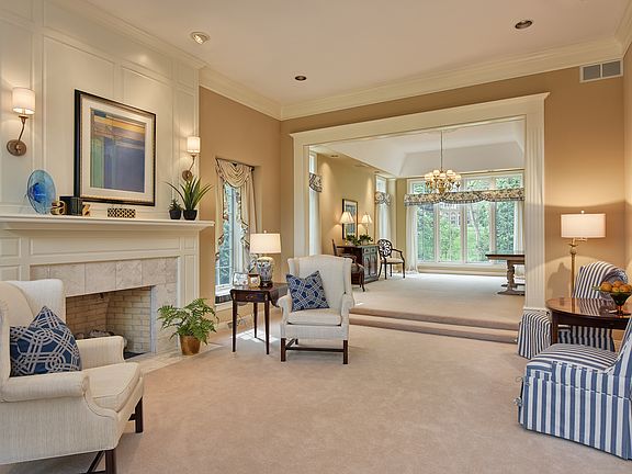 Living room with fireplace