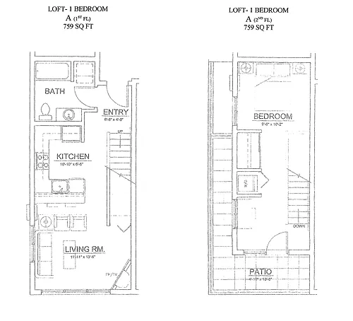 Floor plan 1 Bed 1 Bath Loft