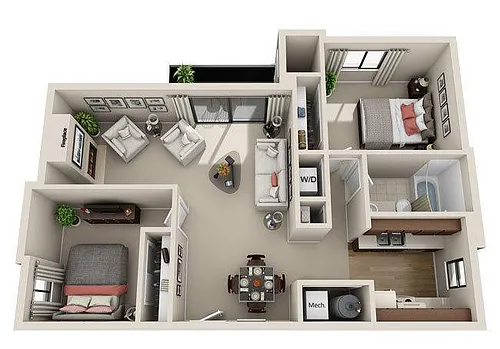 Floor plan Two Bedroom