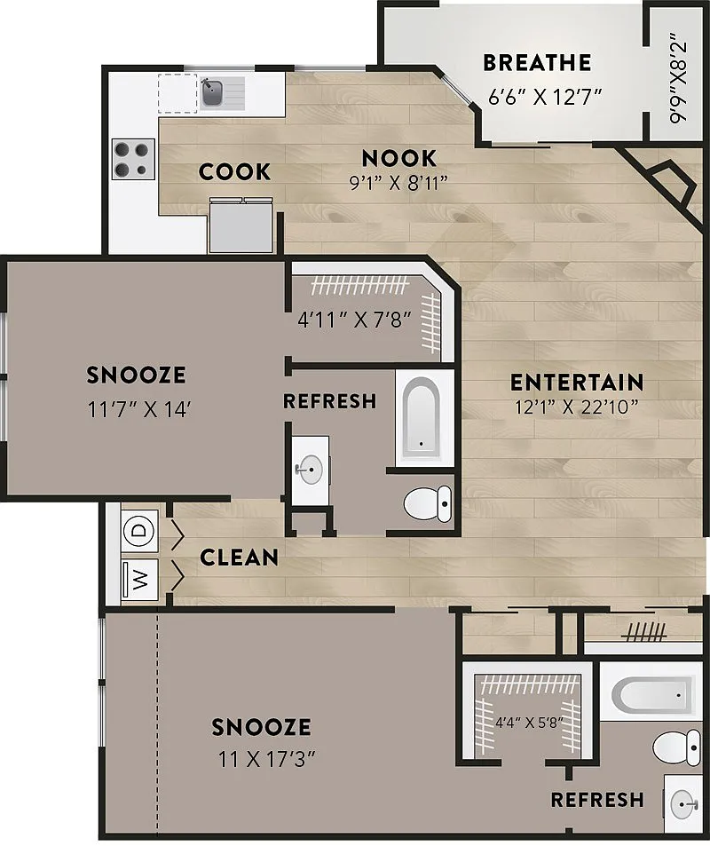 Floor plan 2X2 A