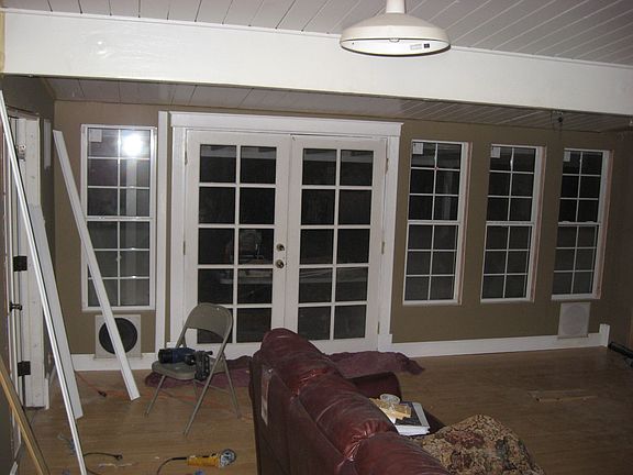 Living room two 12” in wall subwoofers 