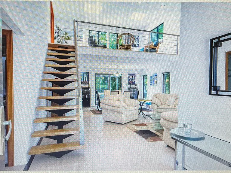 Great Room, Dining Area, Stairs to second floor balcony seating area
