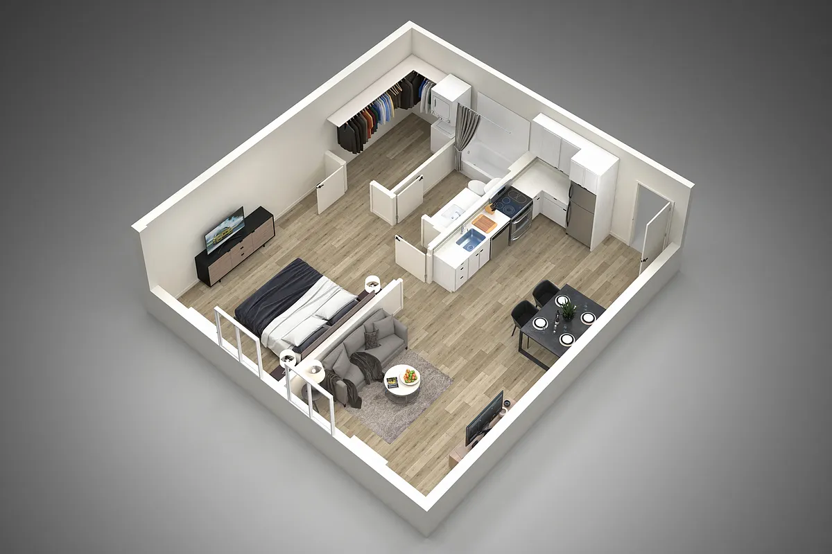 Floor plan One Bedroom - Type B