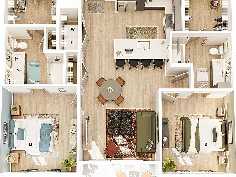 3D Floorplan - Unit B1_Scheme 1 3D Floorplan - Unit B1_Scheme 1