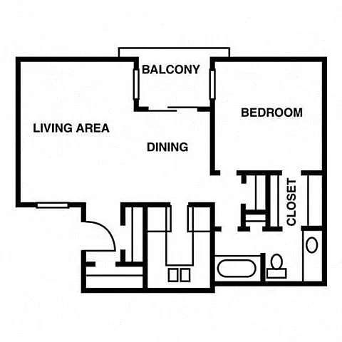 Floor plan One Bed One Bath