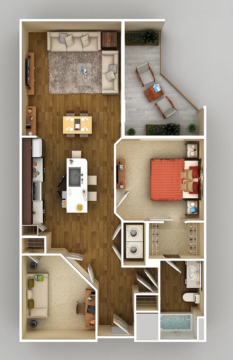 Floor plan 1x1 Den H
