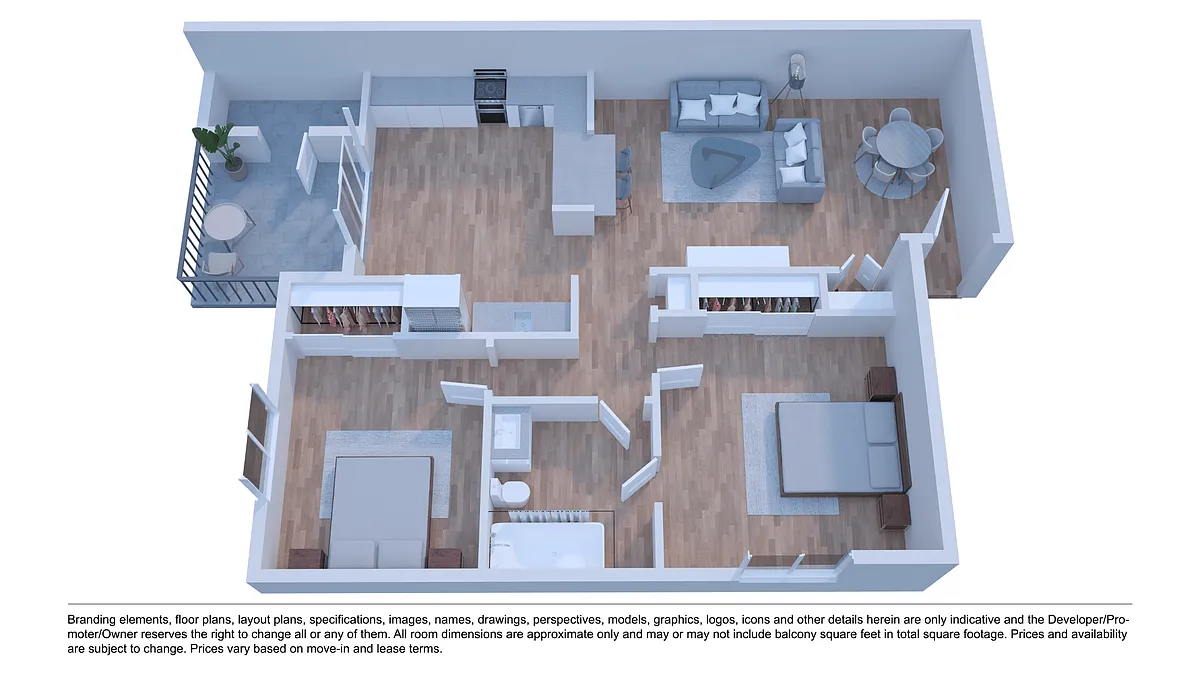 Floor plan Braeburn 2B1B