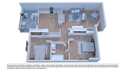 Floor plan Braeburn 2B1B