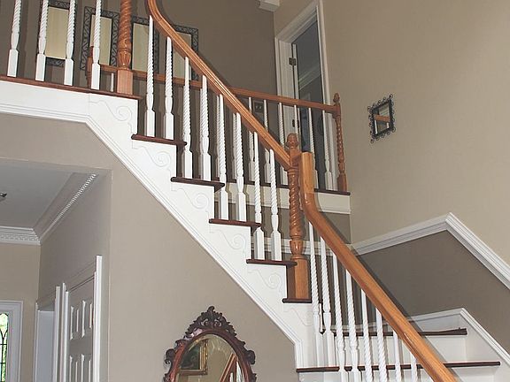 Beautiful Foyer - Dental Molding, Updated Chandeliers