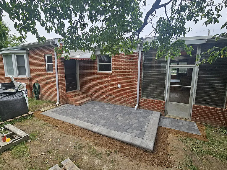 New stone paver patio just installed.